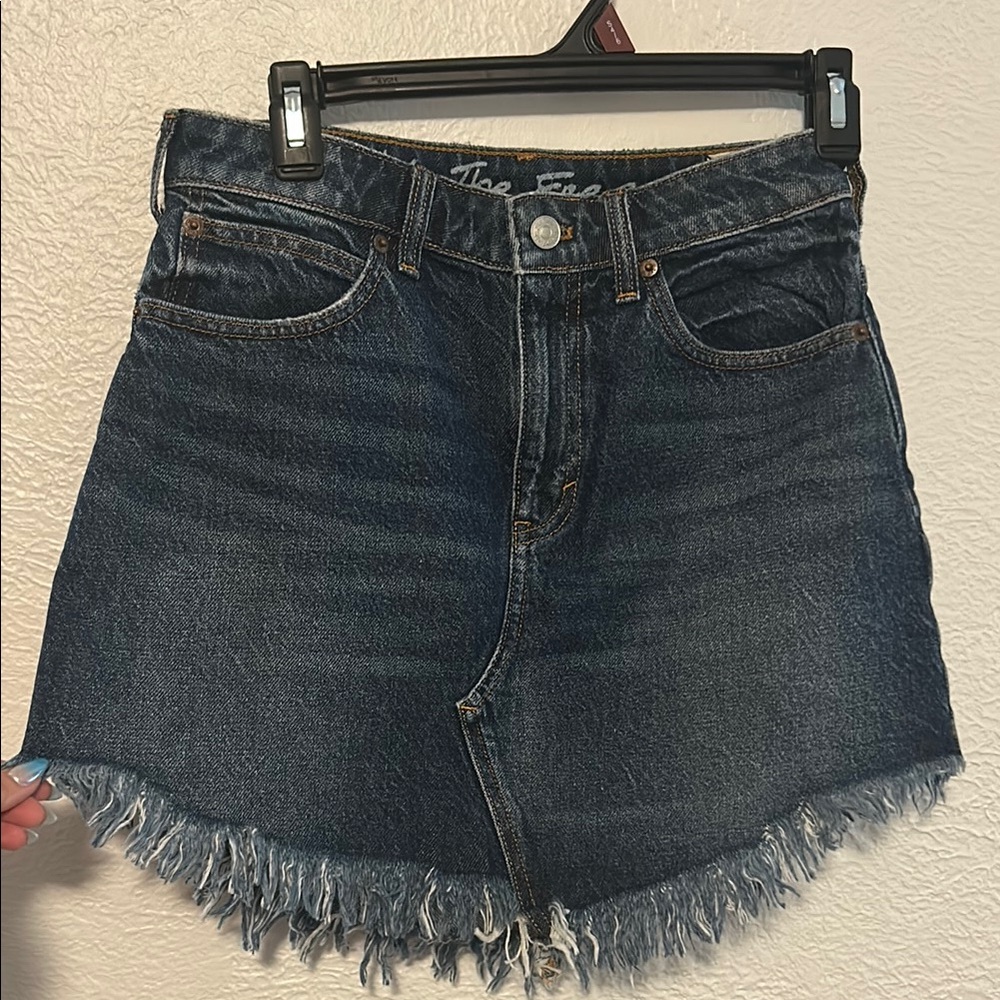 We The Free Blue Mini Skirt Casual Style